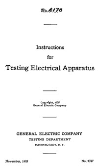 Instructions for Testing Electrical Apparatus 10054030